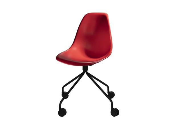 CEGS-045 | Chelsea Chair w/ Black Swivel Base and Casters Red -- Trade Show Furniture Rental