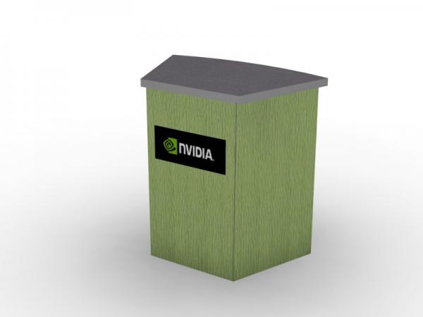 DI-642 Trade Show Pedestal -- Fabric Folding Panel Design -- Partial Graphic